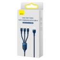 Baseus kabel 3w1 Flash II USB - Lightning + USB-C + microUSB 1,2 m 3,5A niebieski